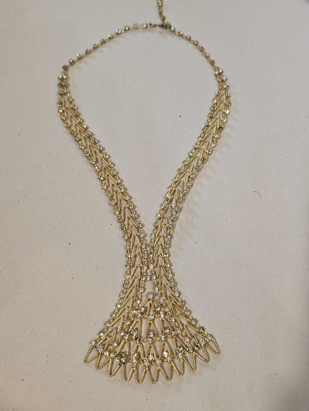 Gold Crystal Cascade Necklace - Women Jewelry